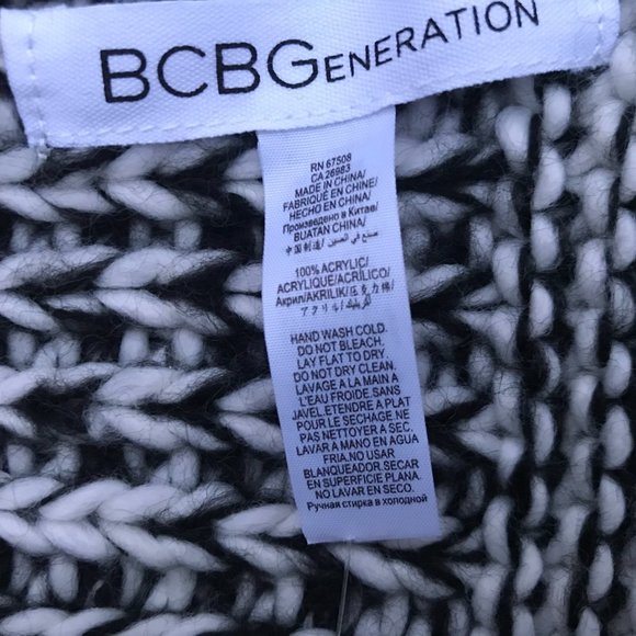 Bcbgeneration Women Scarf Black and white knit lon - Picture 13 of 14